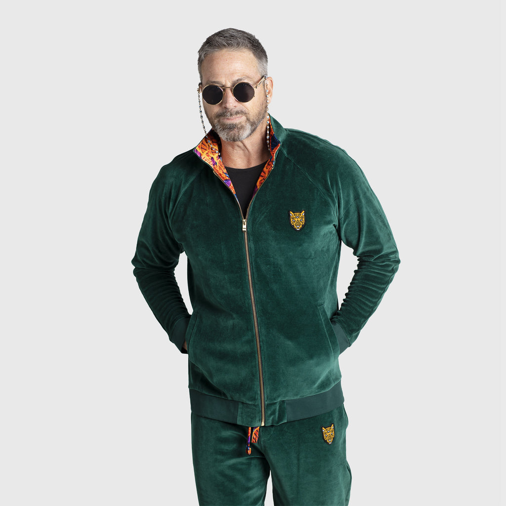 Velour tracksuit hotsell mens green